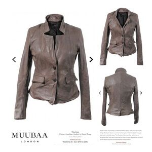 MUUBAA Futura Leather Jacket in Steel Grey